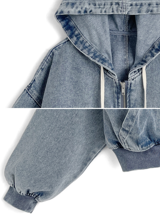 ダブルジップデニムパーカー