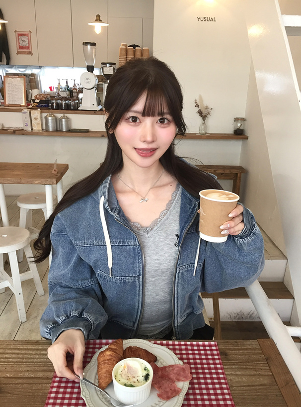 ダブルジップデニムパーカー