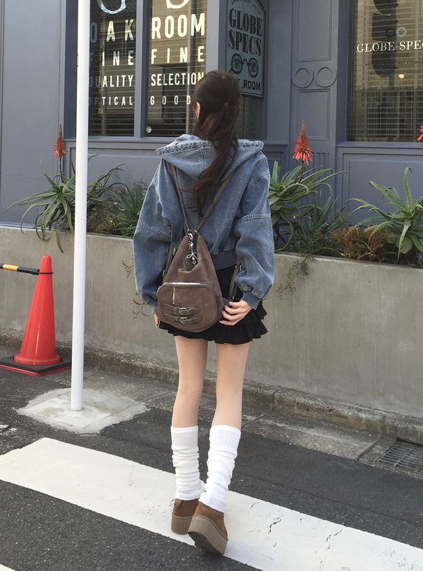 ダブルジップデニムパーカー