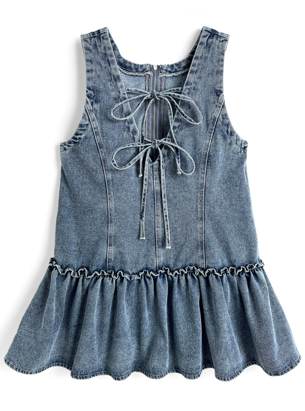 前後2Wayデニムミニワンピース[on387]