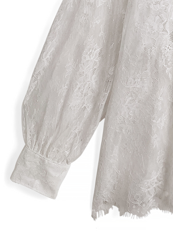 レースボリュームスリーブシャツ