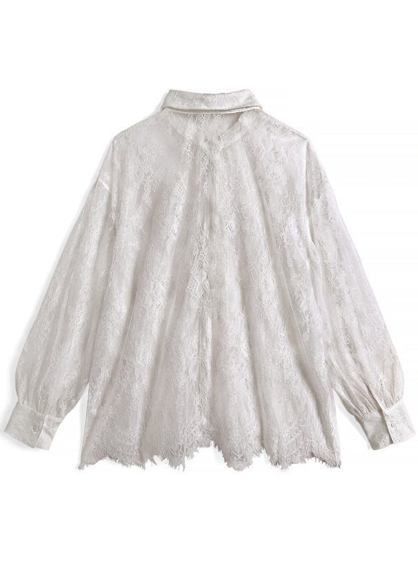 レースボリュームスリーブシャツ
