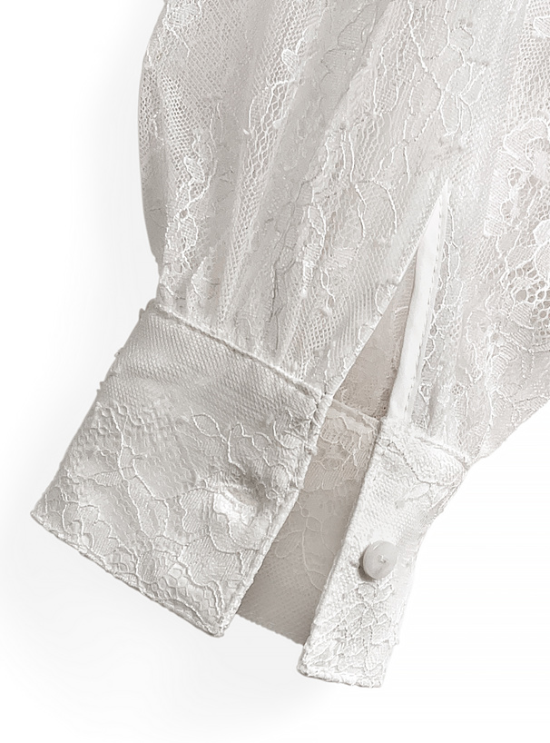 レースボリュームスリーブシャツ