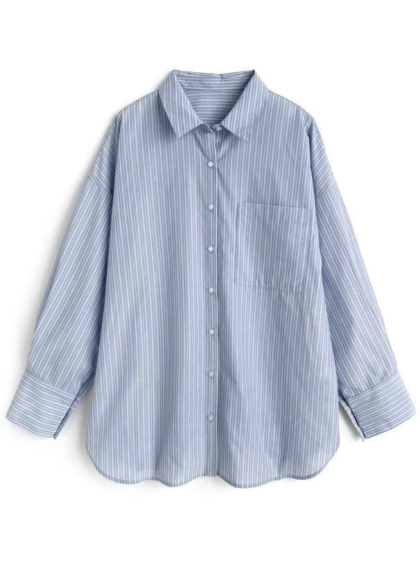 ストライプ柄オーバーサイズシャツ[on396]