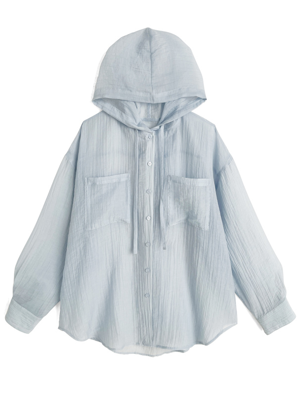 フード付きシアービッグシャツ