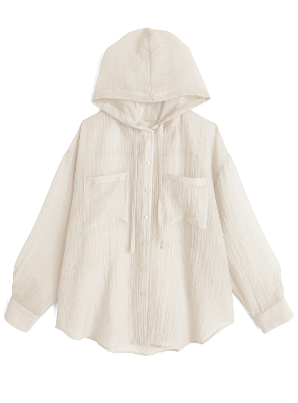 フード付きシアービッグシャツ