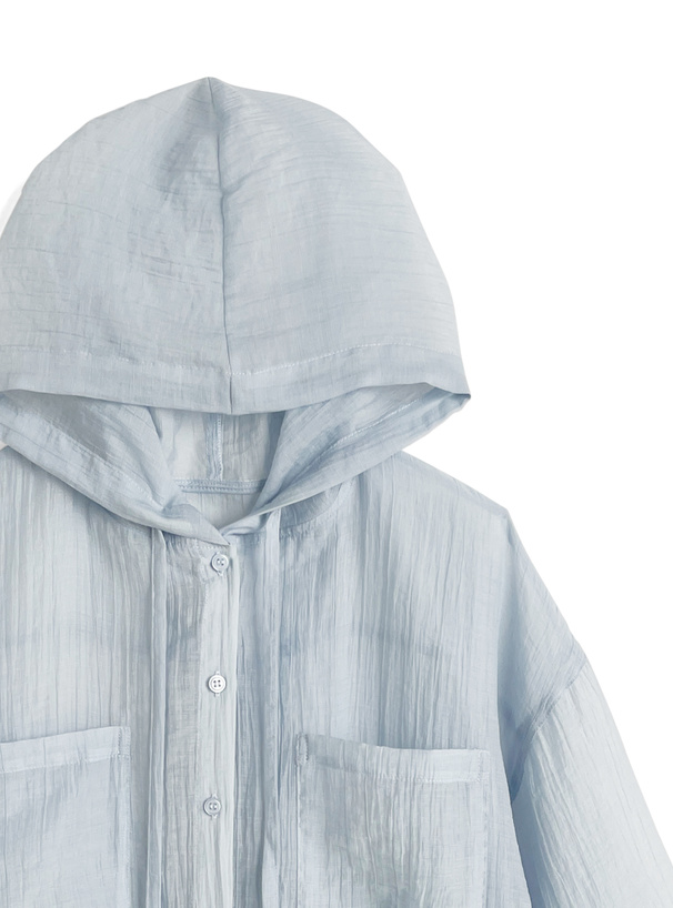 フード付きシアービッグシャツ