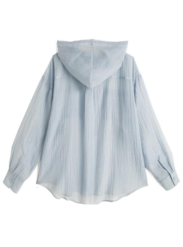 フード付きシアービッグシャツ