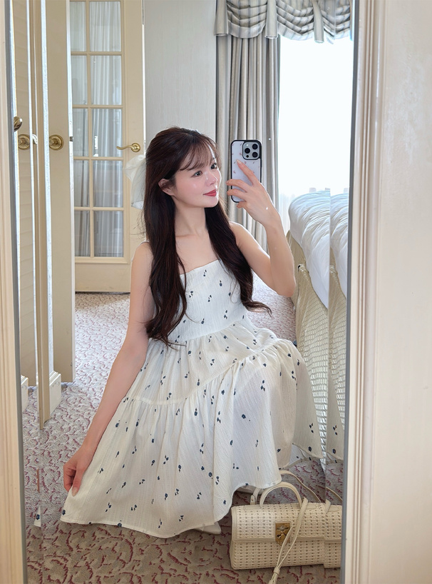 小花柄ティアードキャミソールチュニック