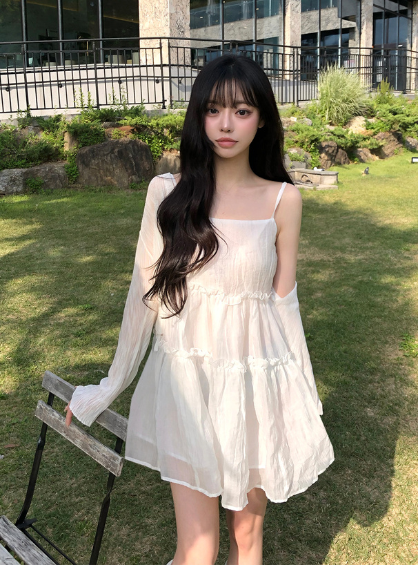 サイドリボンティアードキャミソールチュニック