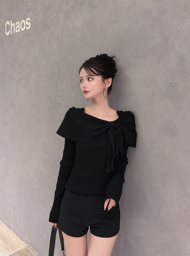 リボンっち オフショルリボンニットトップス[pa075] | レディース