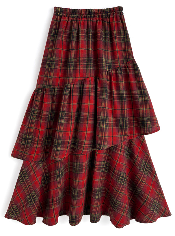 アルゴンキン チェック柄 フリルスカート ラッフルフリルチェックスカート – BUNNY APARTMENT