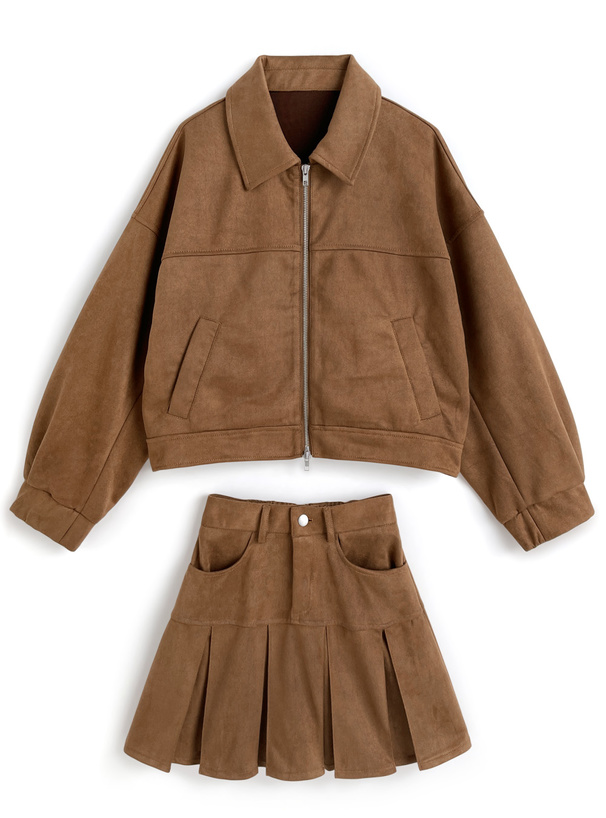 りゅう イメルダ L 2点セット フリージア ラメツイードジャケット×プリーツミニスカートセットアップ