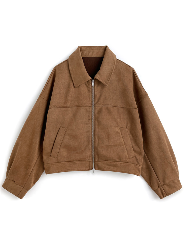 ダブルジップブルゾン×プリーツスカートスエードセットアップ[pa077