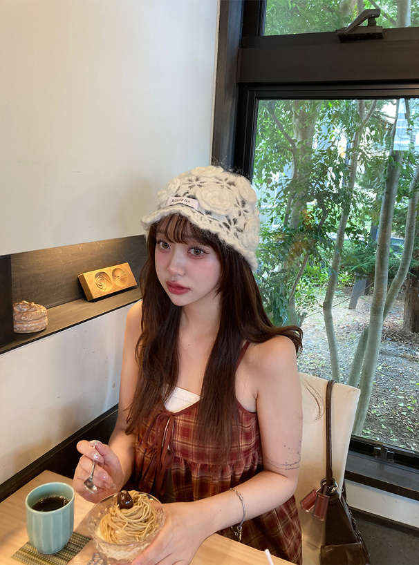 チェック柄リボンキャミソールチュニック