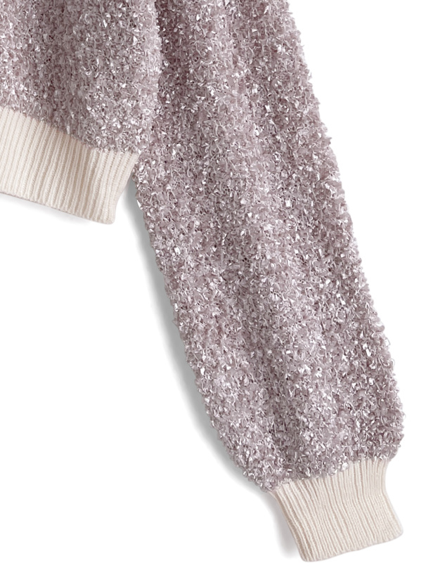 パールボタン配色ニットカーディガン