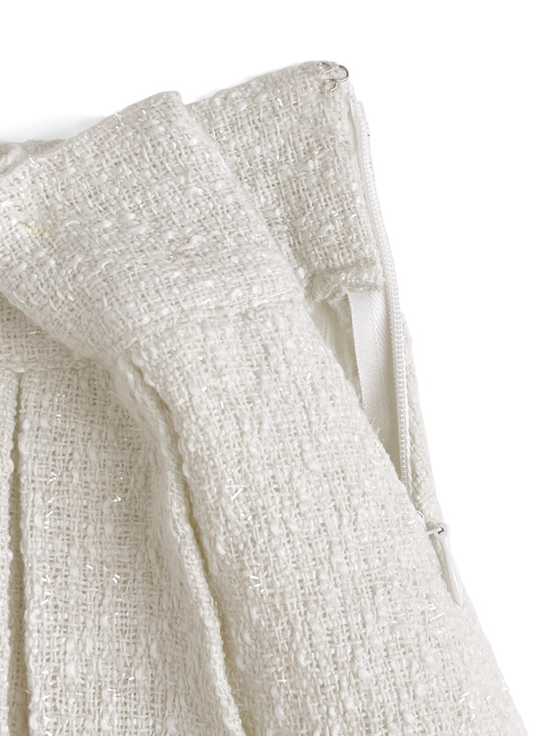 ツイードプリーツミニスカートパンツ