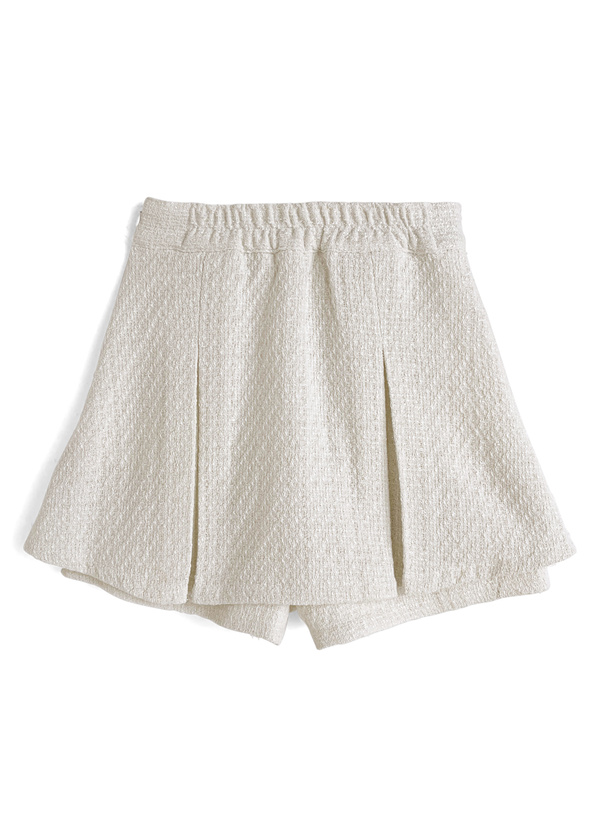 ツイードプリーツミニスカートパンツ