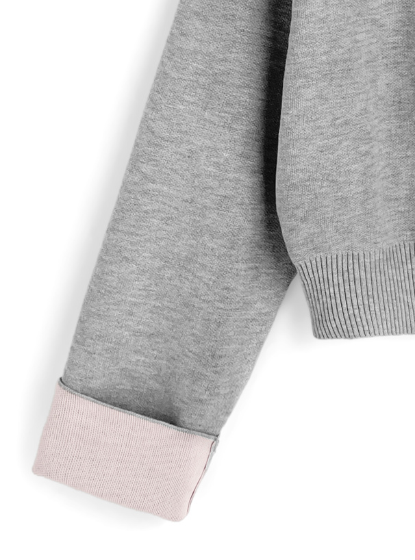 リングボタン配色ニットカーディガン