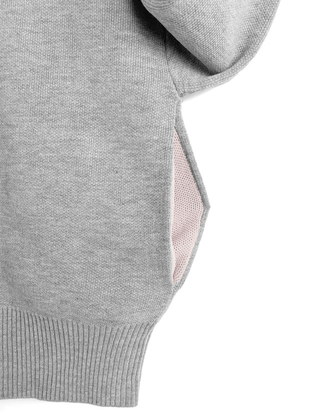 リングボタン配色ニットカーディガン