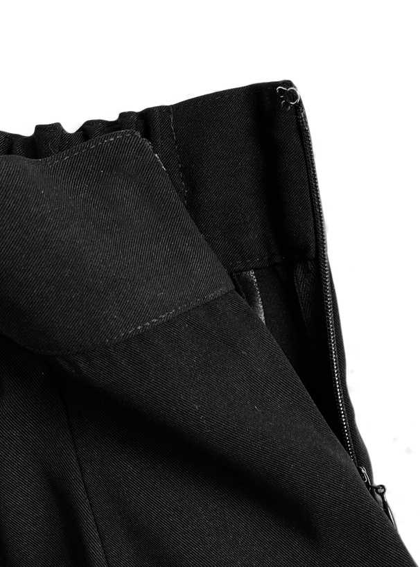 チェック柄パイピングビッグリボンビスチェ×フレアスカートパンツセットアップ