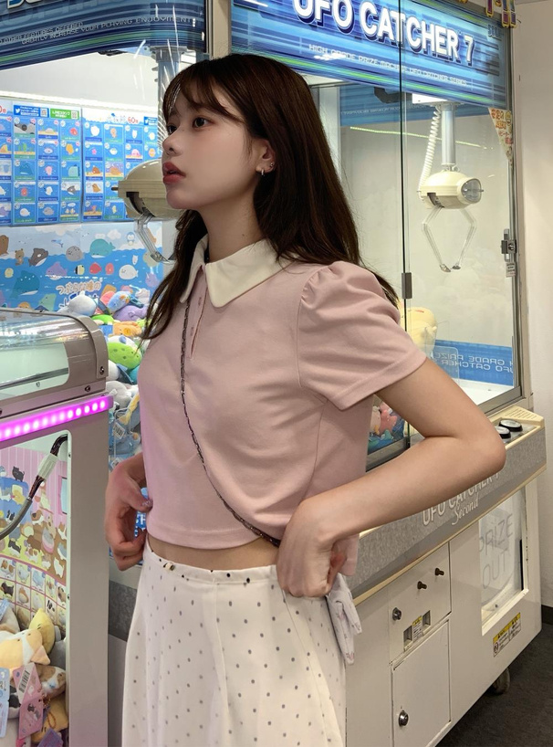 配色カラーポロトップス