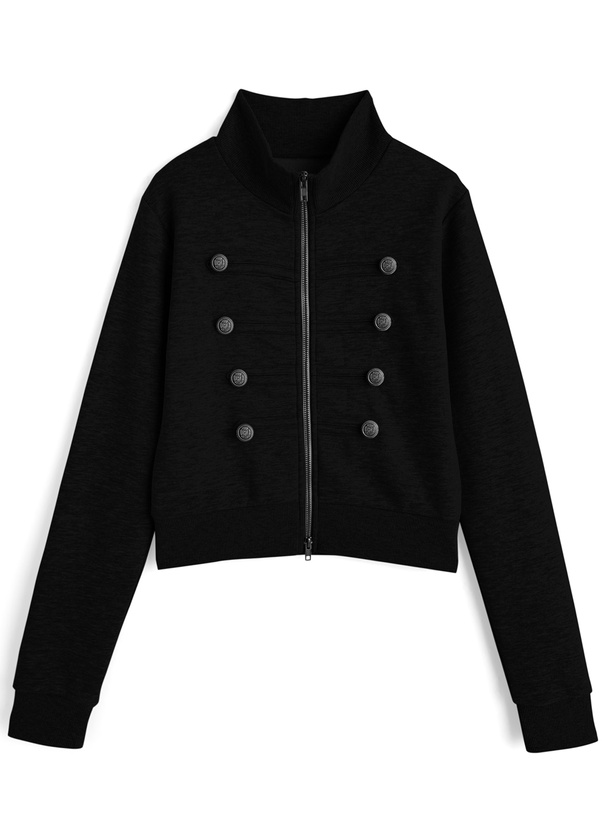ナポレオンダブルジップスウェットトップス