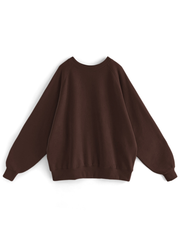 ラグランスリーブ裏起毛トップス