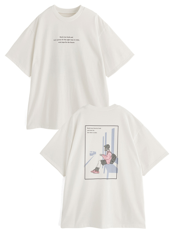 バックグラフィックプリントTシャツ[pm284] | レディースファッション