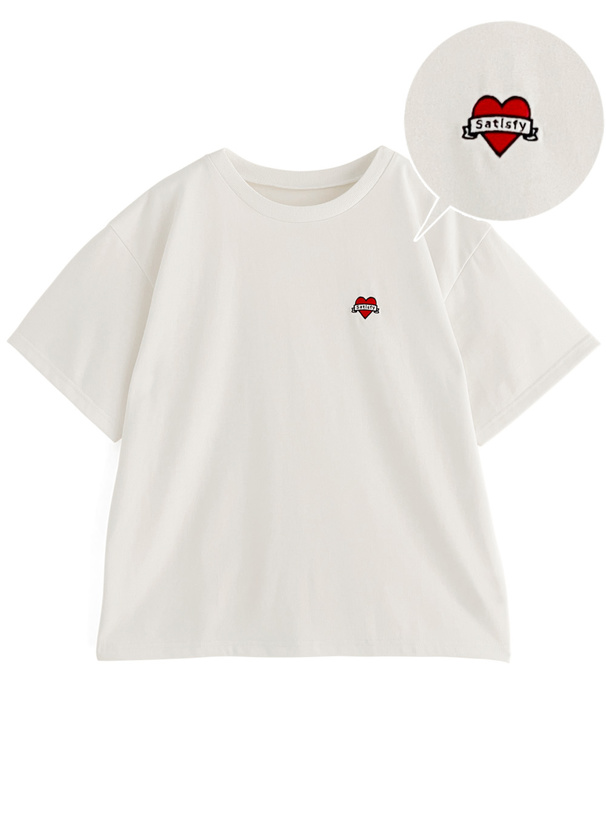 ハート刺繍Tシャツ[pm285] | レディースファッション通販のグレイル