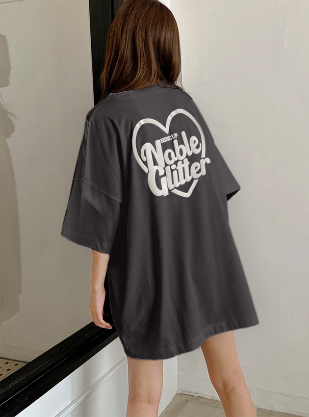 発泡ハートロゴビッグTシャツ