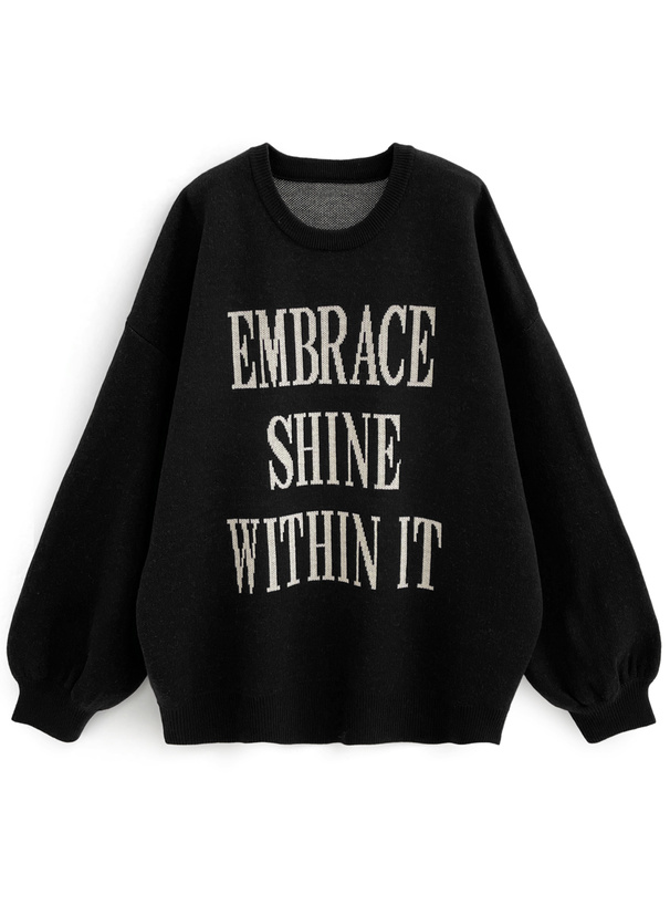 ビッグロゴジャガードニットトップス