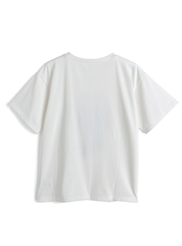 キャットプリントリボンロゴTシャツ