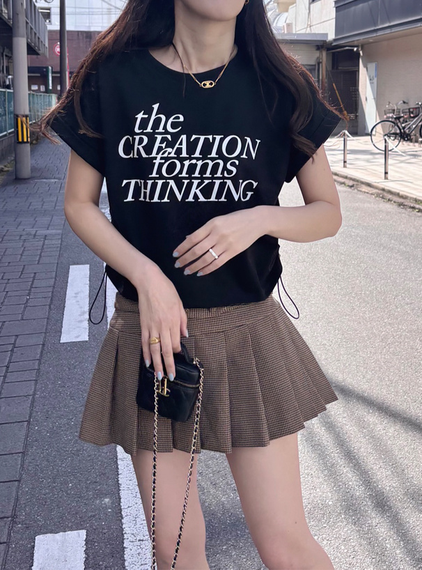 サイドドロストロゴTシャツ