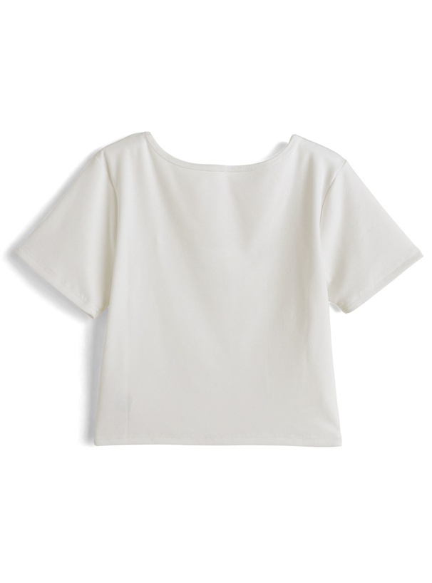 サイドレースショート丈Tシャツ