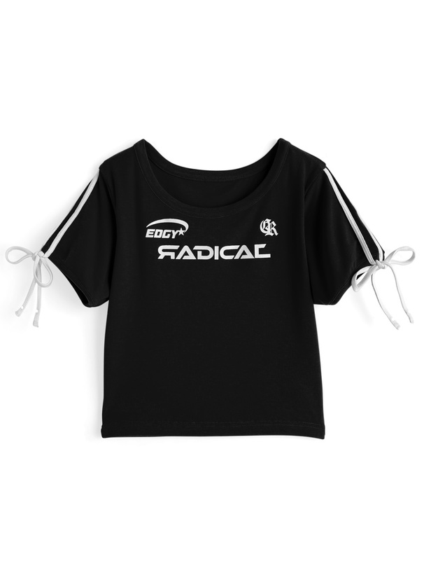 サイドラインリボンロゴTシャツ