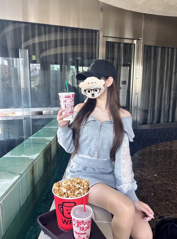 レースブルゾン×ミニスカートスウェットセットアップ[pm565