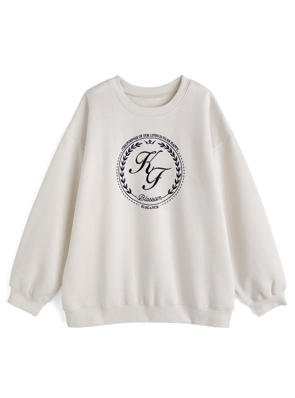 サークルロゴ刺繍スウェットトップス[pm604]