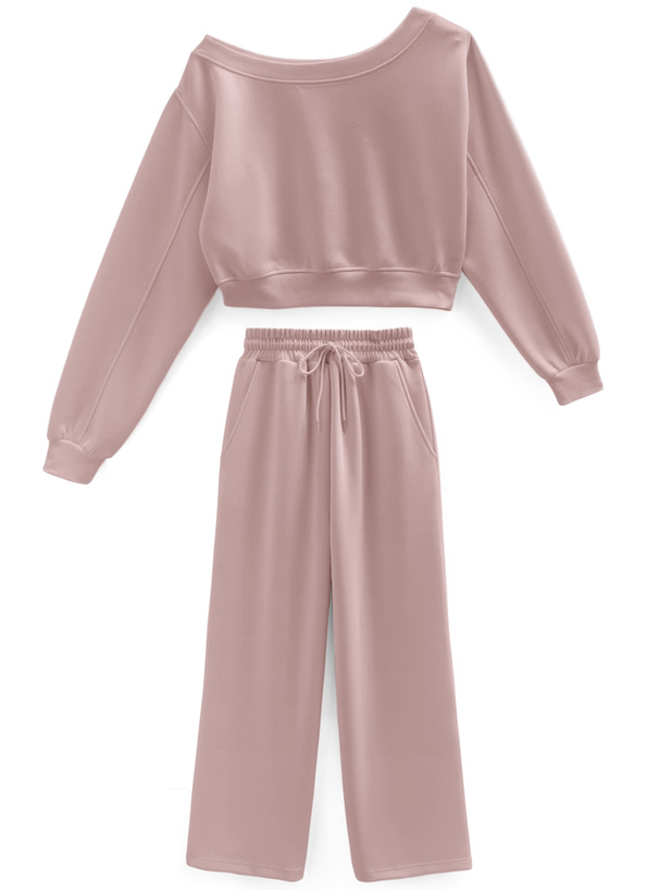 ワンショルスウェット×ワイドパンツセットアップ