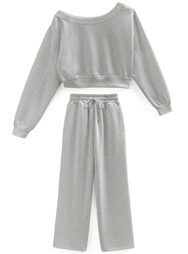 ワンショルスウェット×ワイドパンツセットアップ