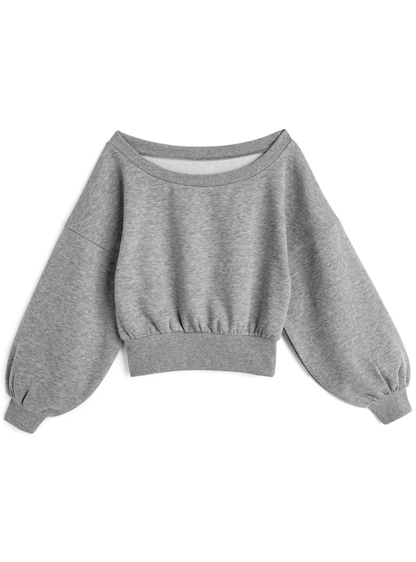 オフショルダースウェット×インパン付きスリットフレアスカートセットアップ