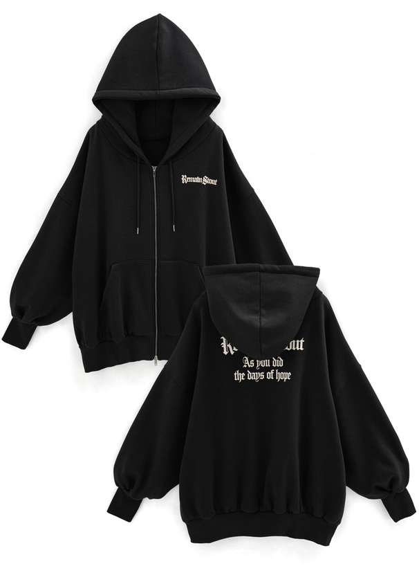 ロゴプリントスウェットビッグジップパーカー