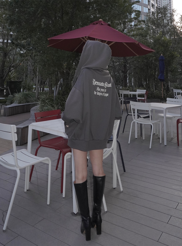 ロゴプリントスウェットビッグジップパーカー