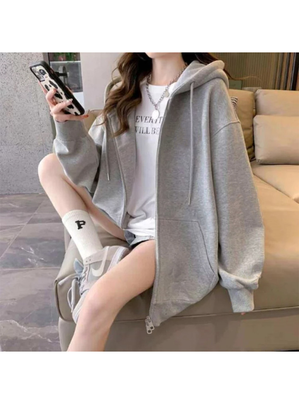 スウェットオーバーサイズジップパーカー[pm619a] | レディース