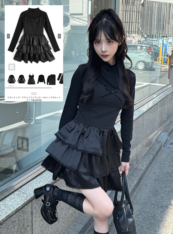 BELEAR MIMI (ベリアミミ) ローズヘムミニワンピース ダークグレー イレヘムキャミソール花柄ミニワンピース[dk1351] | レディース