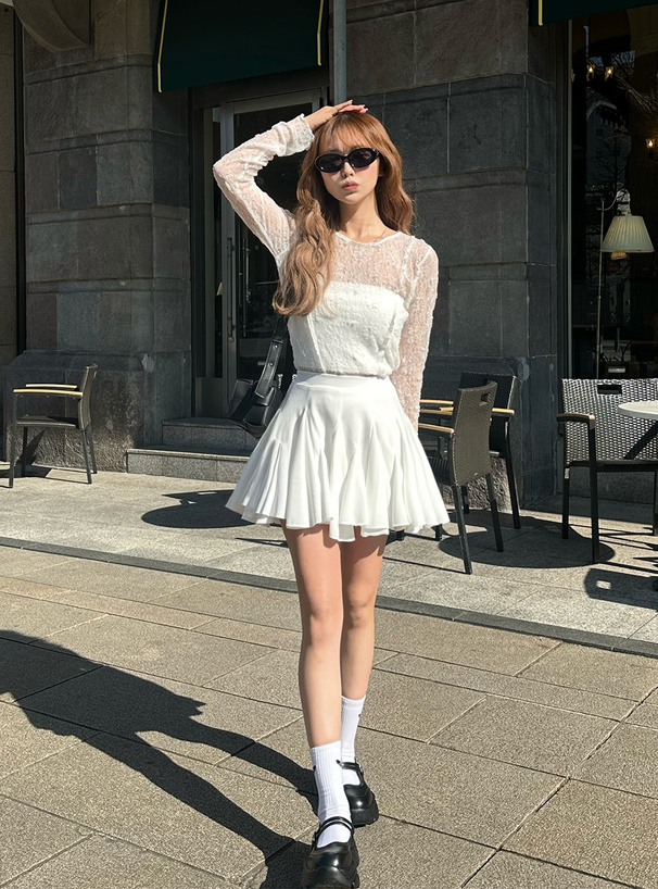 インパン裏地付きイレヘムミニスカート