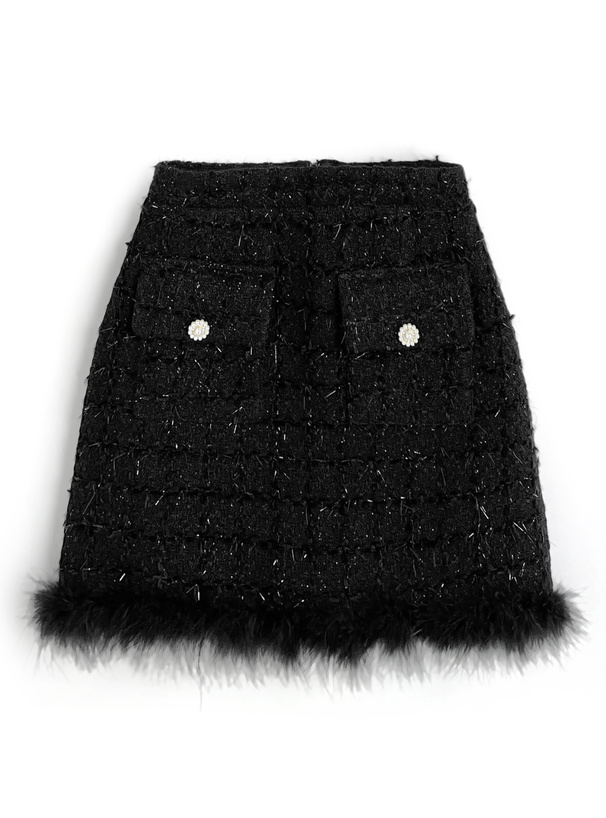 フェザーツイードジャケット×インパン裏地付きスカートセットアップ