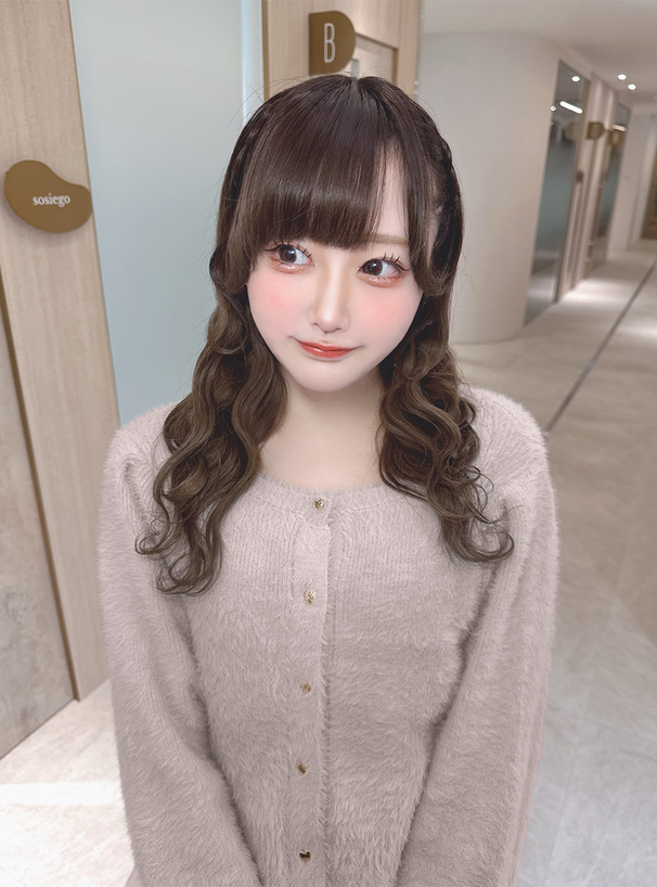 ハートボタンシャギーニットカーディガン