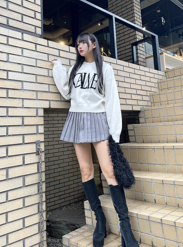 メゾピアノ　プードル柄　ニット&プードルロゴ柄　スカート 楽天市場】メゾピアノ(mezzo piano)プードルロゴ柄スカート