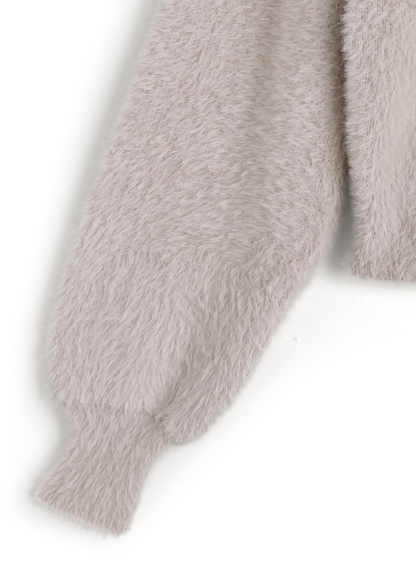 ゴールドボタンシャギーニットカーディガン